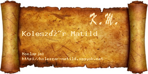Koleszár Matild névjegykártya