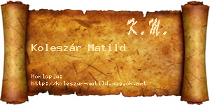 Koleszár Matild névjegykártya